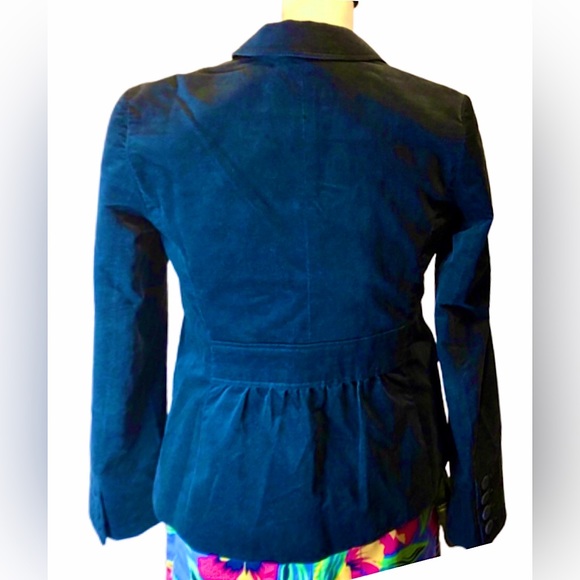 TALBOTS SIGNATURE Teal Velvet Single Button Blazer - Picture 4 of 12